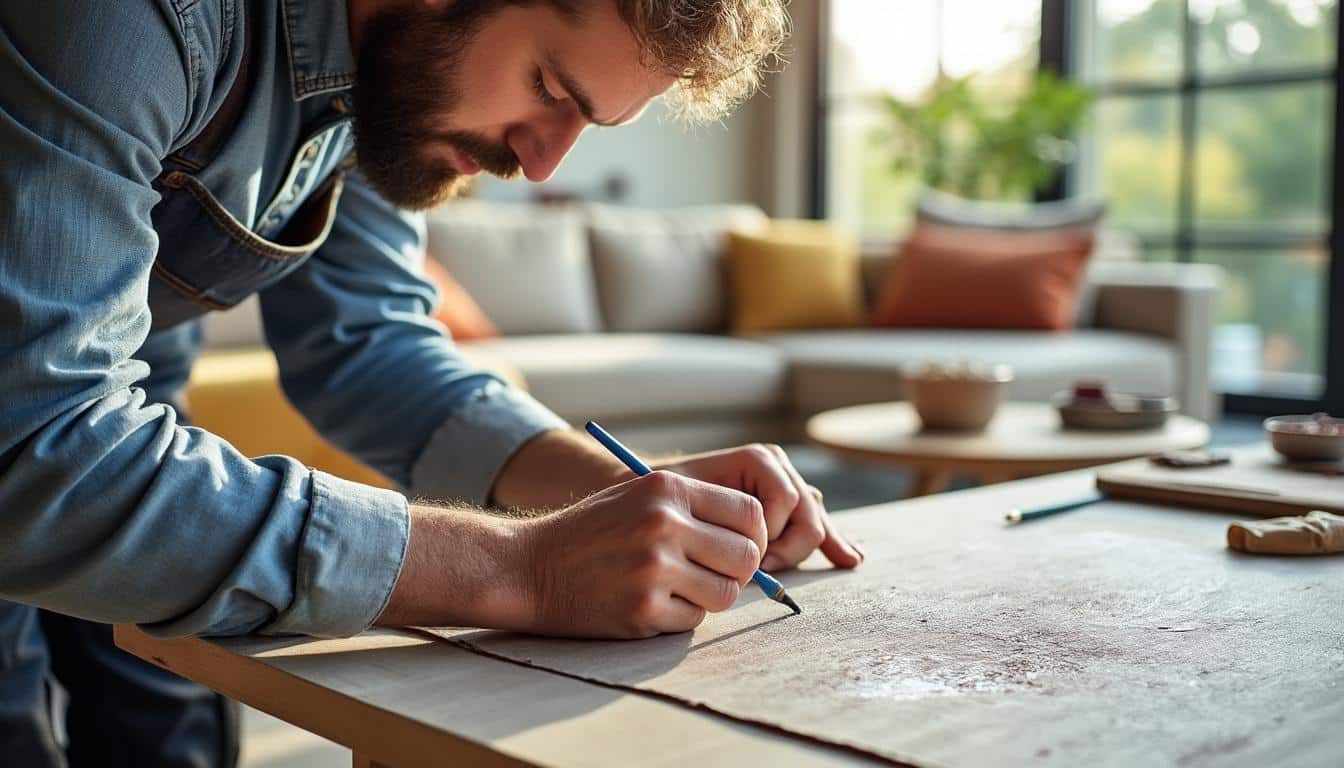 Guide du marouflage mural dans un salon moderne