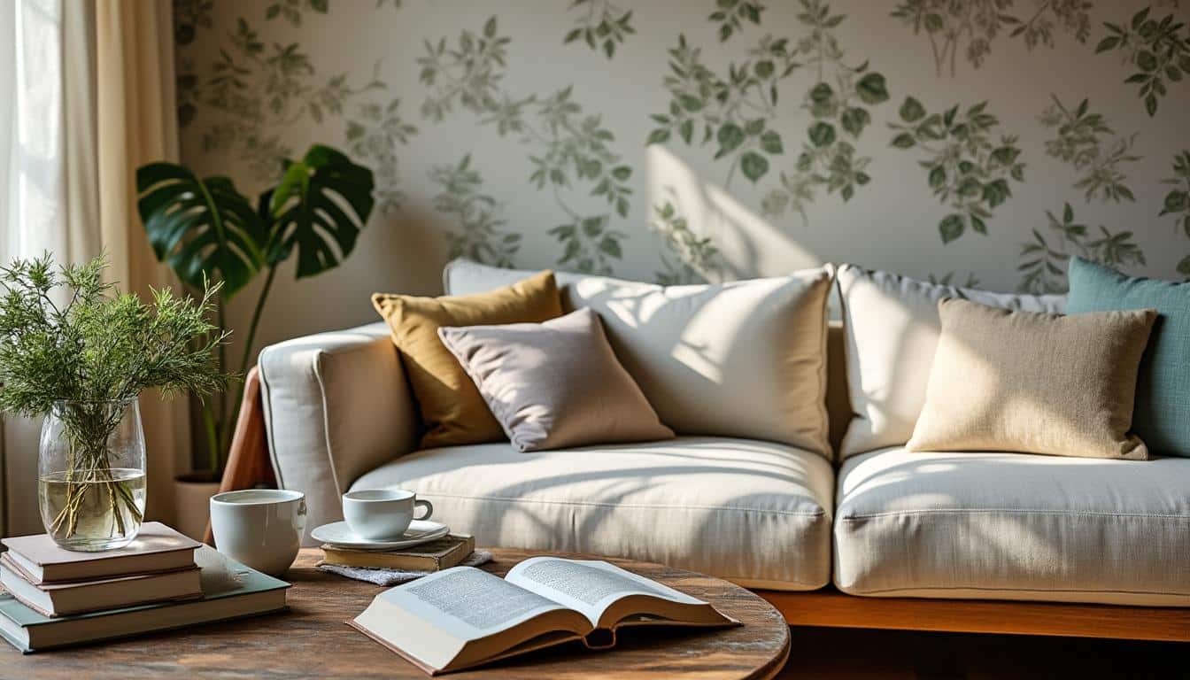Idées pour choisir un papier peint adapté à un salon lumineux