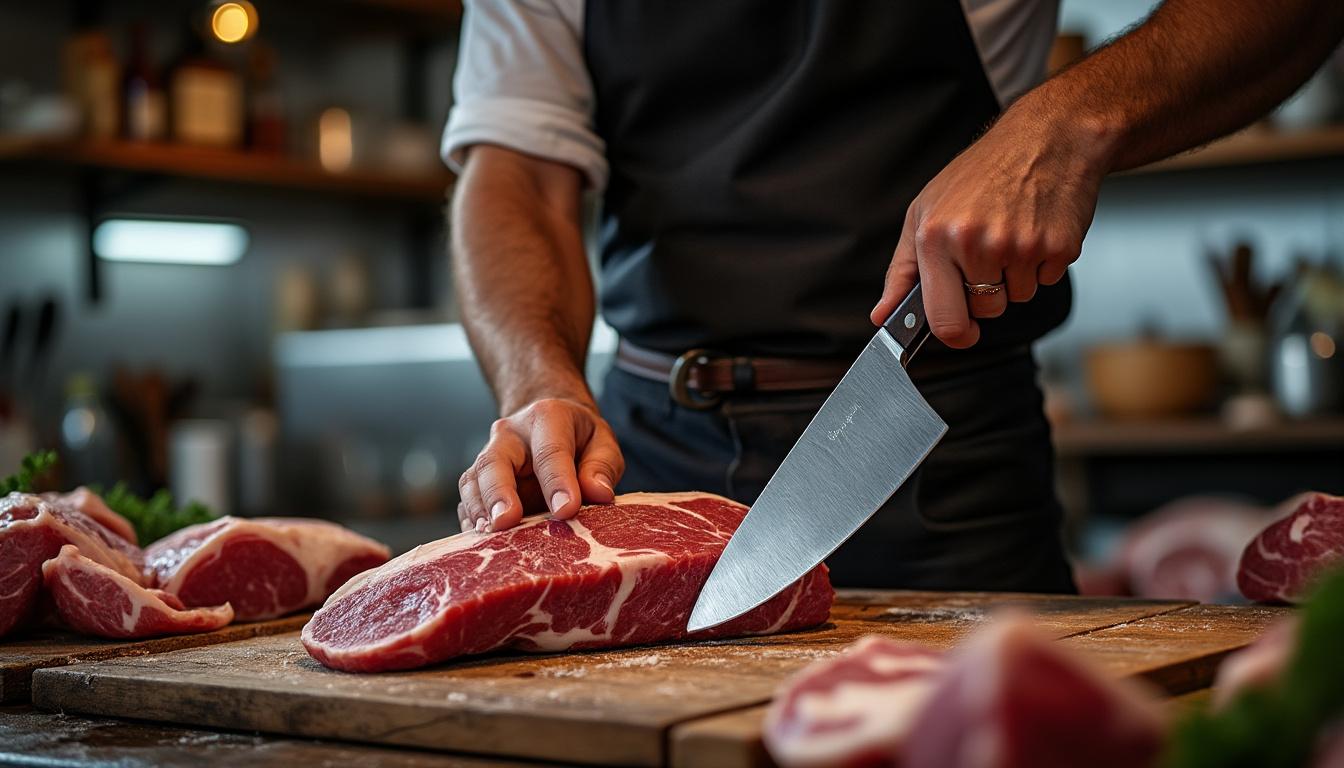 Illustration: Pourquoi opter pour une lame de scie de boucher de 40 cm pour une découpe précise et efficace ?