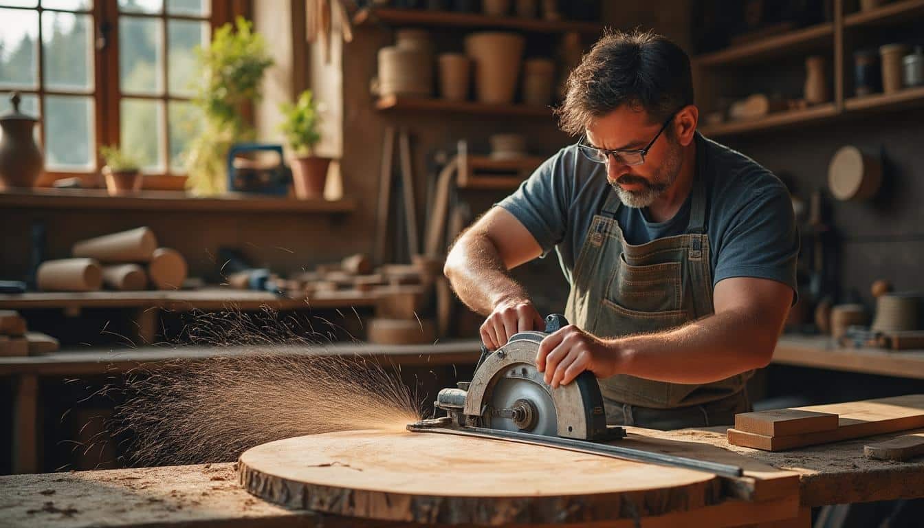Scie circulaire à chevalet : précision et sécurité pour couper le bois