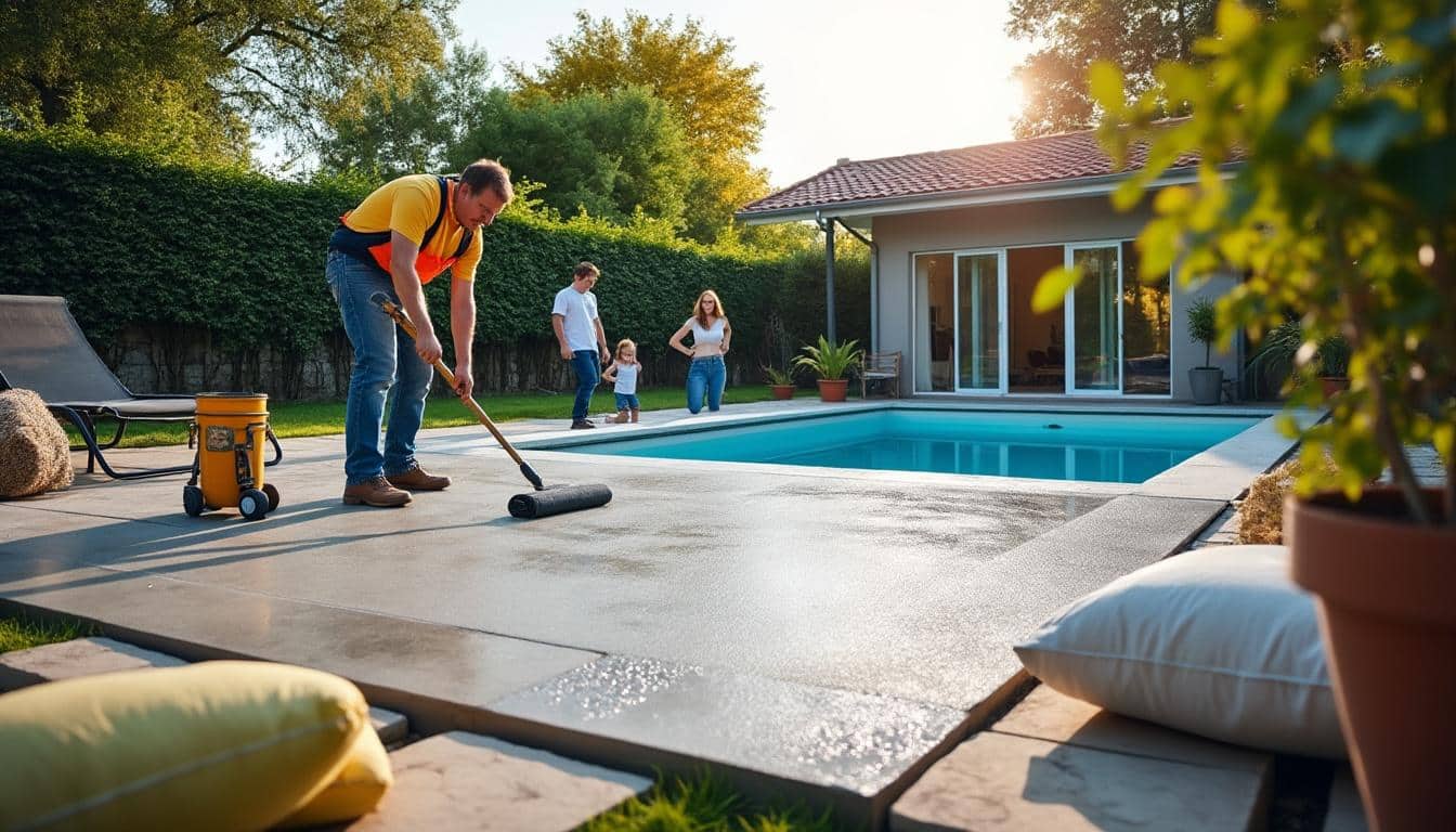 Illustration: Comprendre l’importance d’une dalle en béton comme support stable pour piscine hors sol