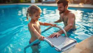 Échelle piscine hors sol 132 cm : sécurité et confort garantis