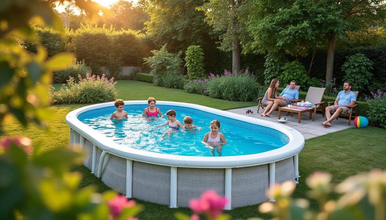 Illustration: Pourquoi privilégier une piscine hors sol de forme ovale plutôt qu’un modèle classique ?
