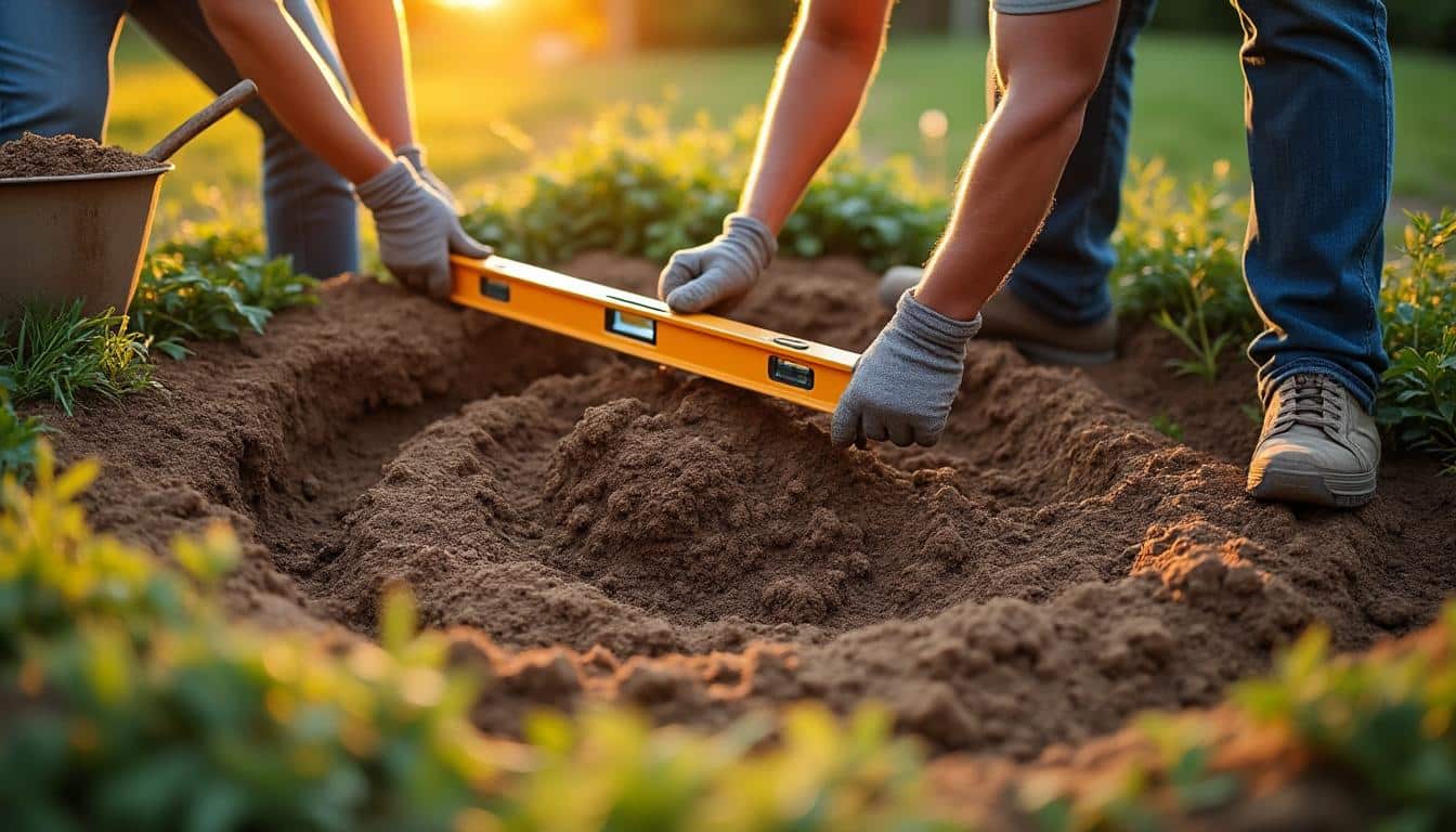 Illustration: Comment bien préparer et niveler le terrain pour accueillir votre piscine hors sol